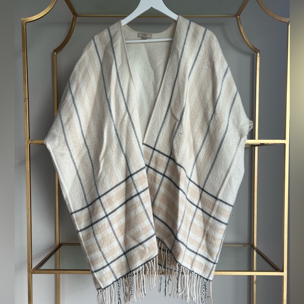 Loft plaid poncho